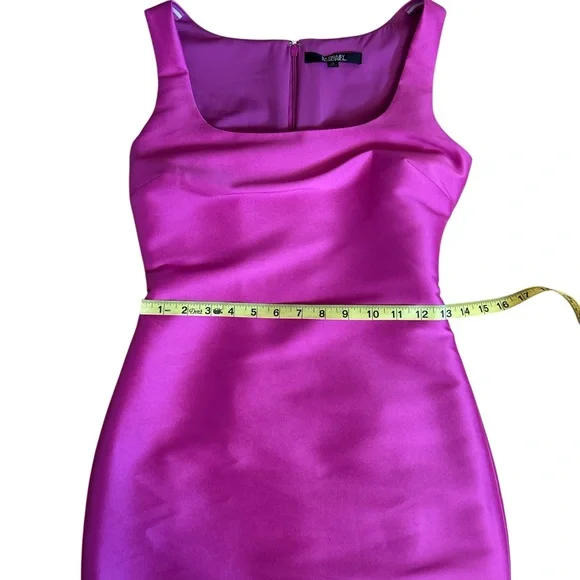 Badgley Mischka Off the Shoulder Bow Front Orchid Midi Dress Women’s 2 - Picture 12 of 13